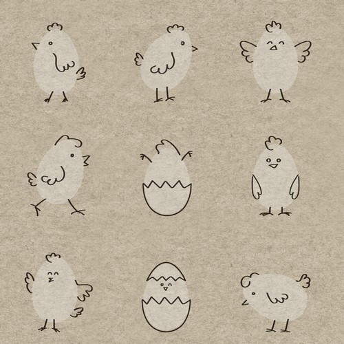 25 Servietten nachhaltig Happy Eggs - Küken-Story 33x33cm