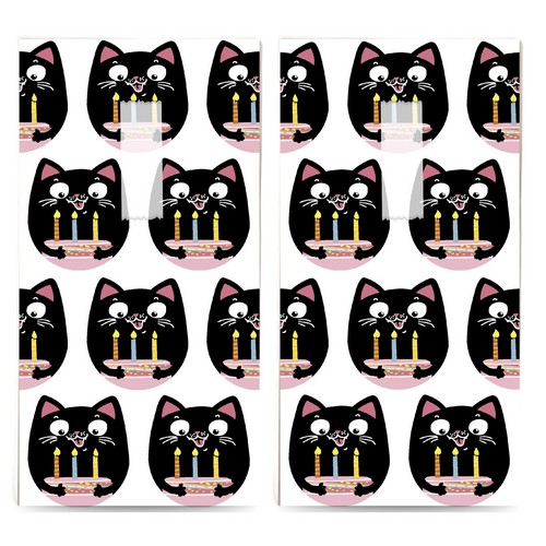 2x 10 Taschentücher Party Cat - Katze mit Kuchen