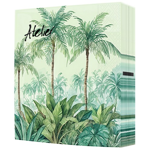 20 Servietten Palm Island tropic green - Traumhafter Dschungel 33x33cm