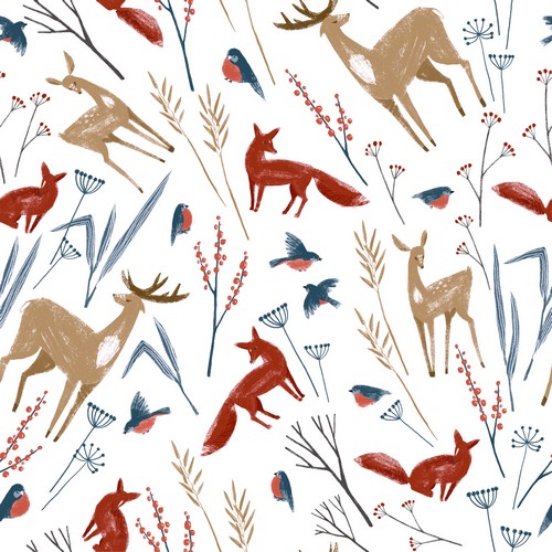 20 Servietten Autumn Animals - Einfache Waldtiere 33x33cm