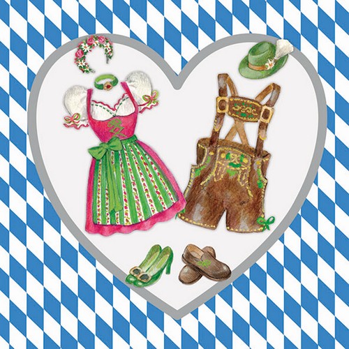20 Servietten Bavarian Clothes - Bayrische Trachten 33x33cm