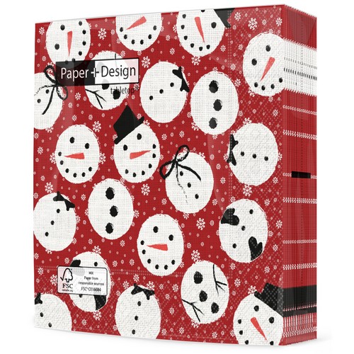 20 Servietten Jolly snowman - Einzelne Schneemannteile 33x33cm