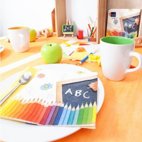 Servietten ABC Schulanfang bunt
