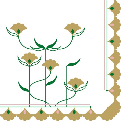 20 Servietten Golden nomad - Pflanzen mit goldenen Blüten 33x33cm