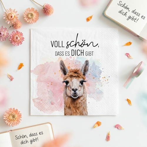 20 Servietten Lama 2 - Voll schön 33x33cm