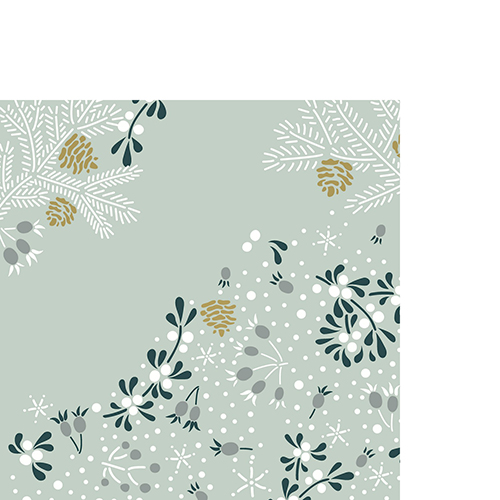 20 kleine Cocktailservietten Frosty Floral - Frostige Symbole 24x24cm