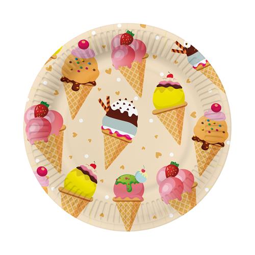 10 Pappteller Ice Cream - Eiszeit Ø23cm