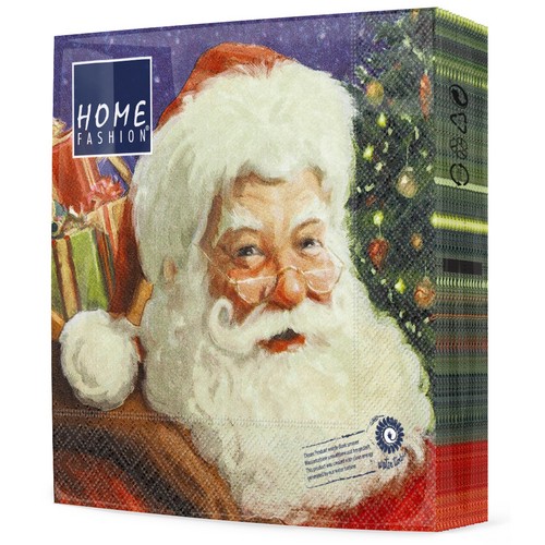 20 Servietten Friendly Santa - Freundlicher Weihnachtsmann 33x33cm