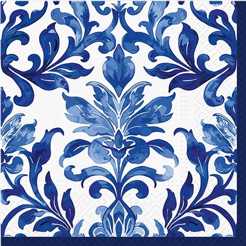 20 Servietten Indigo Weave - Blaues Batikmuster 33x33cm