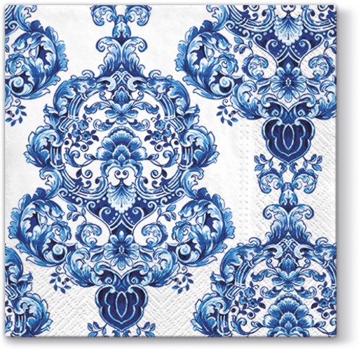 20 Servietten Porcelain Ornament - Porzellan Design 33x33cm