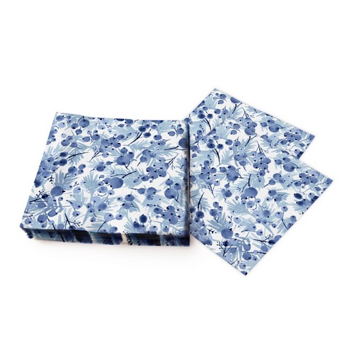 20 Servietten Blue Twigs - Blaue Zweige 33x33cm