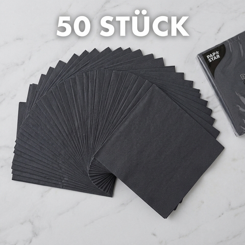 50 Servietten Daily Collection schwarz 33x33cm