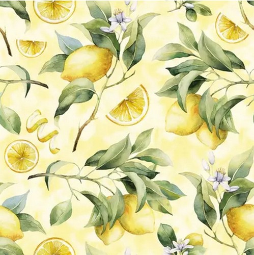 20 Servietten Ripe Lemons - Reife Sommerzitronen 33x33cm