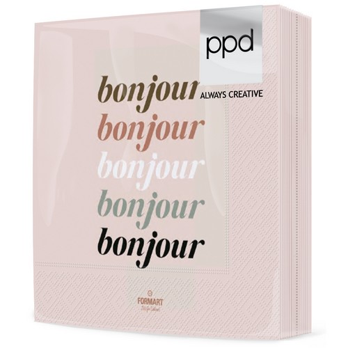 20 Servietten Bonjour - Bonjour, Bonjour 33x33cm