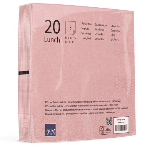 20 Servietten Perl Effect antique rose - altrosa 33x33cm