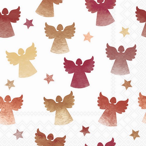 20 Servietten Angel Silhouettes berry - Engel-Silhouetten bordeaux 33x33cm
