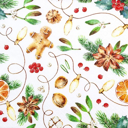 20 Servietten Cozy Feeling pure - Weihnachtsgefühl weiß 33x33cm