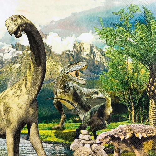 20 Servietten Jurassic Dinosaurs - Prähistorische Dinosaurier 33x33cm