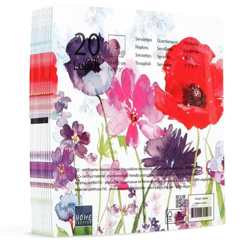 20 Servietten Meadow of Flowers - Bunte Wiese an Blumen 33x33cm