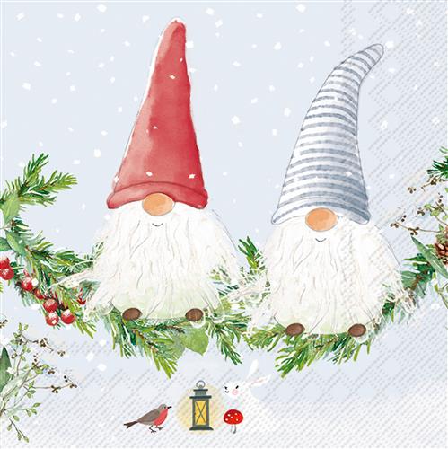 20 Servietten Two little Friends - Lustiges Wichtelpaar 33x33cm