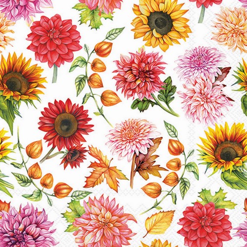 20 Servietten Autumn Blooming - Blühender Herbst 33x33cm