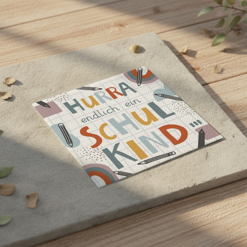 20 Servietten Hurra - Schulkind modern 33x33cm
