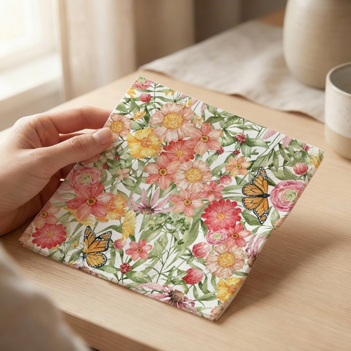 20 Servietten Sunlit blooms - Sommerliche Blumenmischung 33x33cm