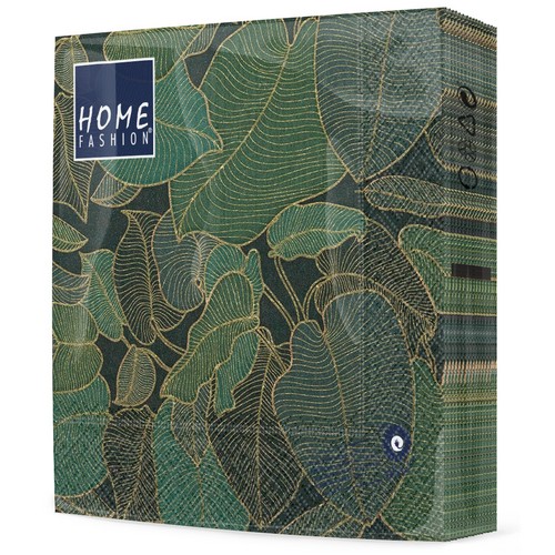 20 Servietten Art Nouveau green - Umrisse von Blättern grün 33x33cm