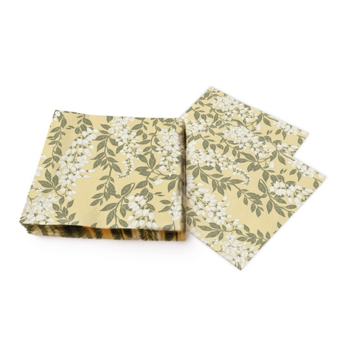 20 Servietten Wisteria yellow - Wisteria auf gelb 33x33cm