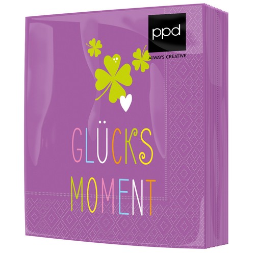 20 Servietten Glücksmoment 33x33cm