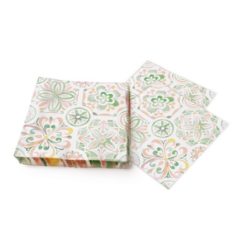 20 Servietten Tile - Florale Gemoetrie 33x33cm