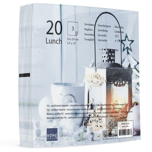 20 Servietten White Lantern - Leuchtende Weihnachtslaterne 33x33cm