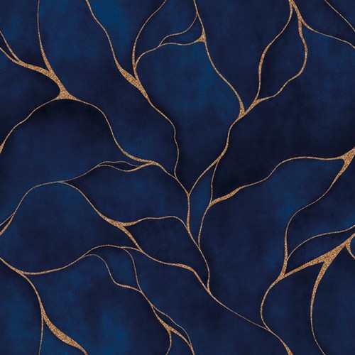 20 Servietten Blue Marble with Gold Lines - Goldene Linien in blau 33x33cm