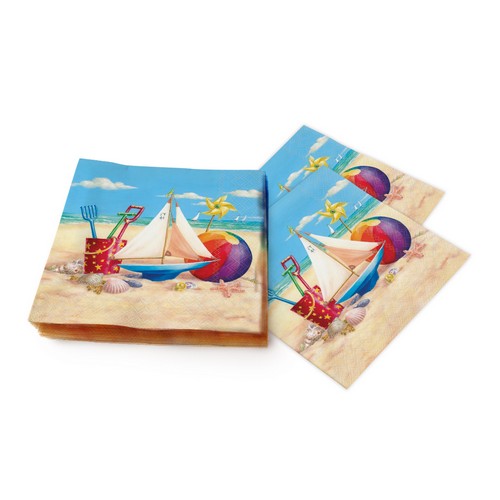 20 Servietten Beach Toys - Strandspielzeug 33x33cm