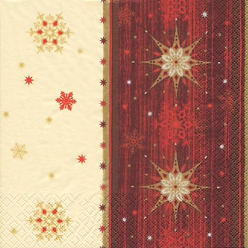 20 Servietten Estrella bordeaux - Sterne & Kristalle bordeaux 33x33cm