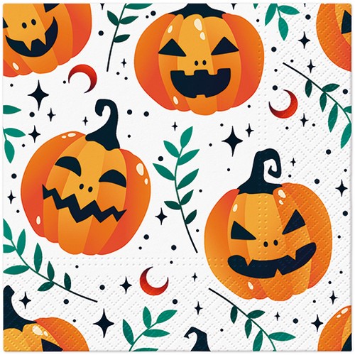 20 Servietten Mystic Pumpkin Patch - Gruselige Halloweenkürbisse 33x33cm