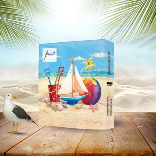 20 Servietten Beach Toys - Strandspielzeug 33x33cm