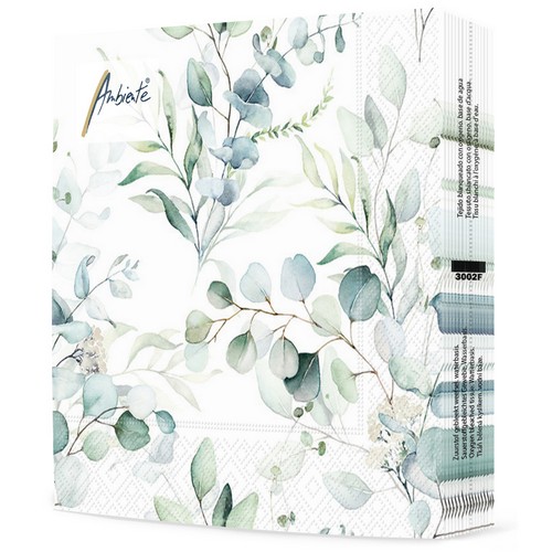 20 Servietten Eucalyptus All Over - Blätter vom Eukalyptus 33x33cm