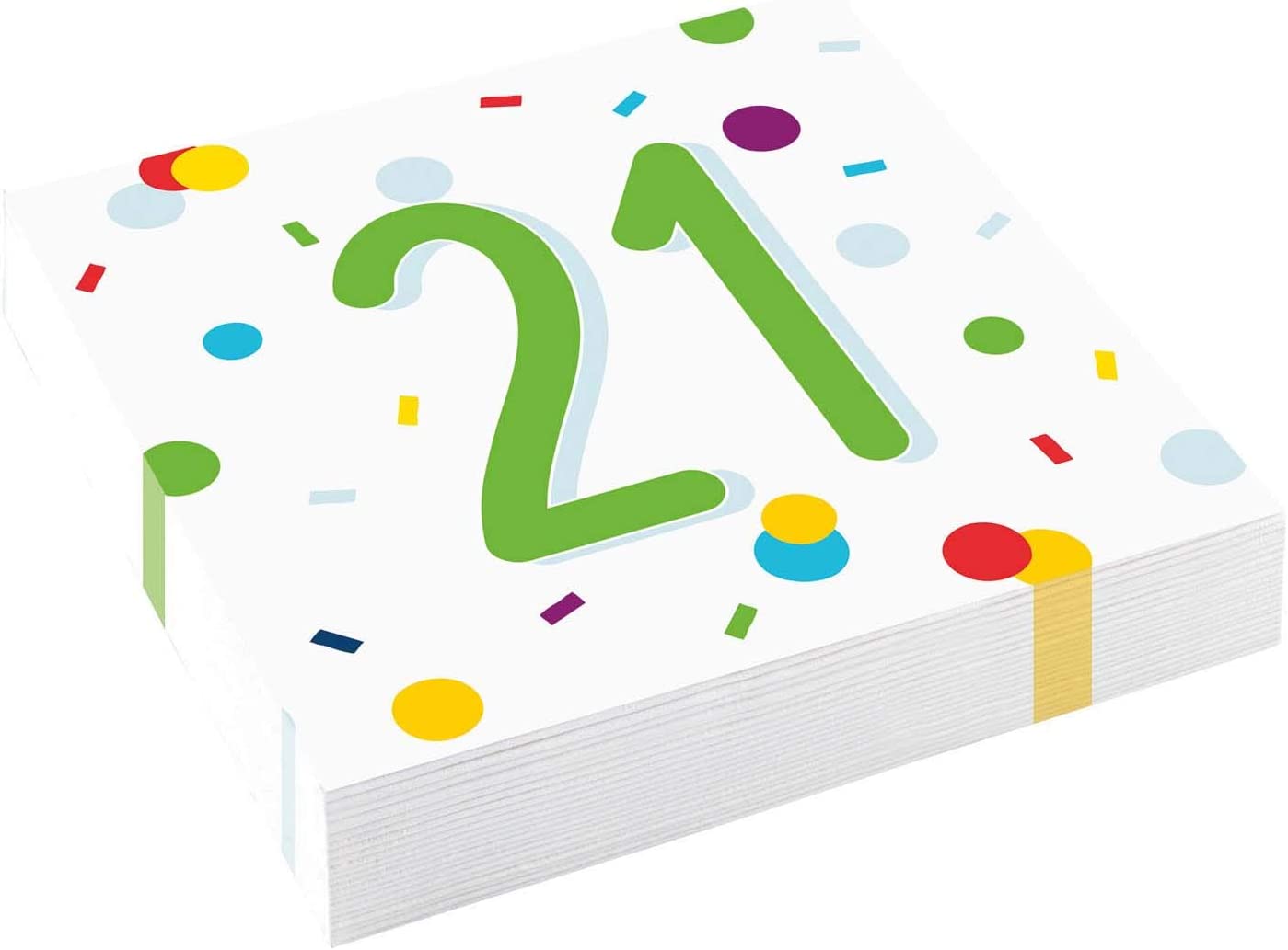 20 Servietten 21 Confetti Birthday - 21. Geburtstag mit Punkte und Konfetti 33x33cm
