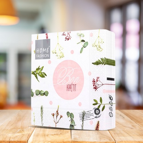 20 Servietten Bon Appétit - Guten Appetit mit Gräser 33x33cm