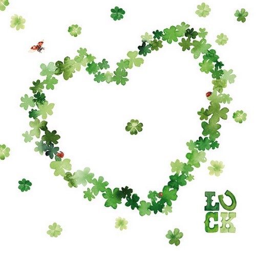 20 Servietten Lucky Heart - Glücksherz 33x33cm