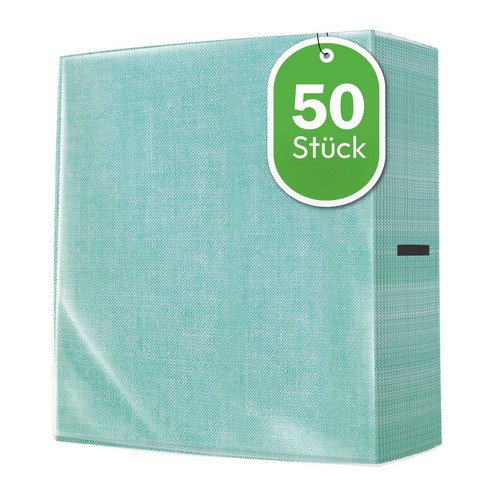 50 Servietten Uni Linen eucalyptus green - Struktur eukalyptusgrün 40x40cm