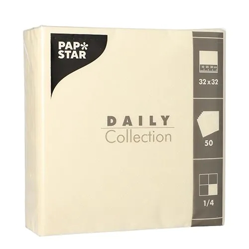 50 Servietten Daily Collection champagner 33x33cm