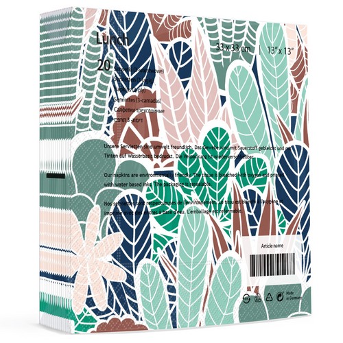 20 Servietten Graphic Cacti - Gemalte Kakteenvielfalt 33x33cm