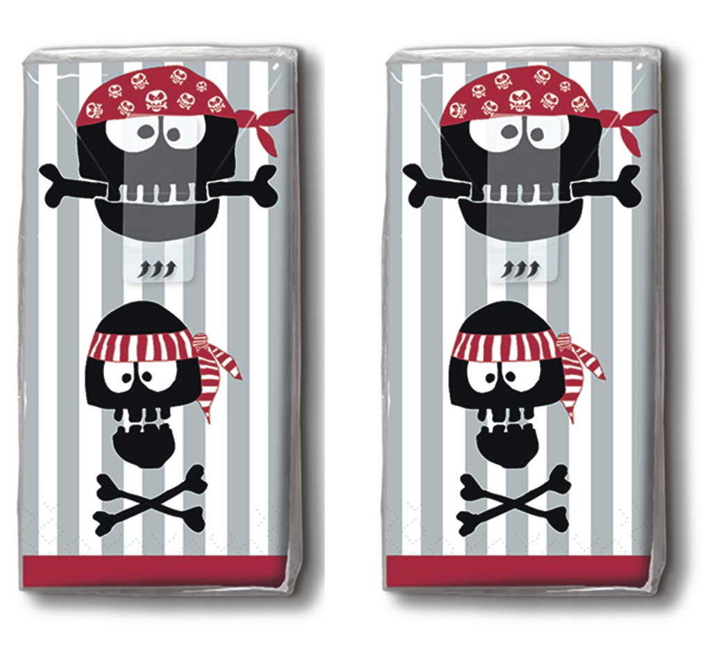 DP 10 Taschentücher Pirates Ahoi - Piratenköpfe