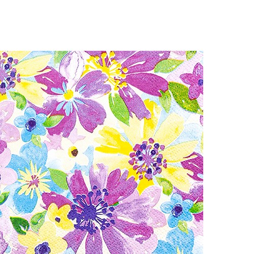 20 kleine Cocktailservietten Vibrant Blossoms - Lebendige Blüten 25x25cm