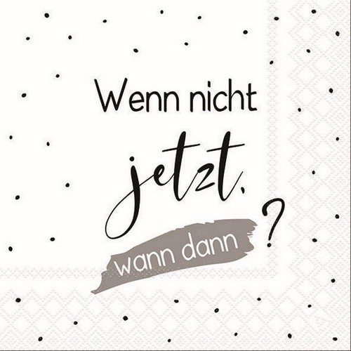 20 Servietten Wenn nicht jetzt - Wann dann? 33x33cm