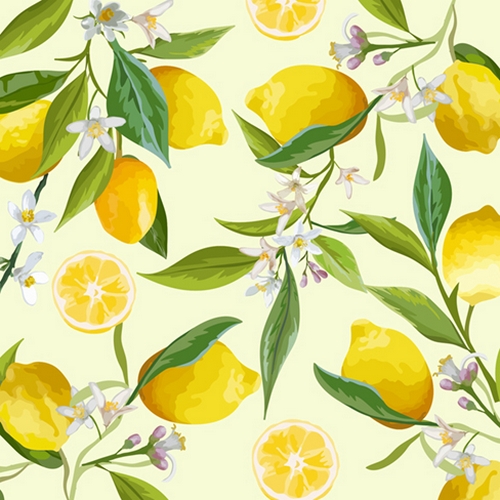 20 Servietten Salerno - Natürliche Zitronenzweige 33x33cm