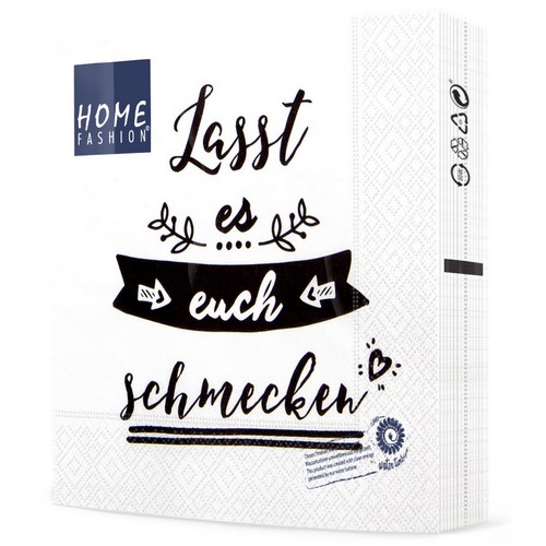 20 Servietten Schmecken lassen - Lasst es euch schmecken 33x33cm