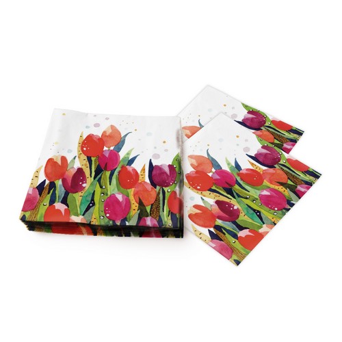 20 napkins Tulip Splash - Tulips in colourful painting 33x33cm